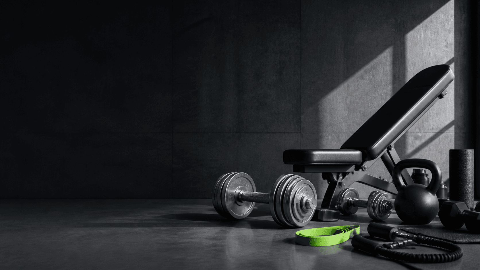 Premium graphite home gym with strength equipment